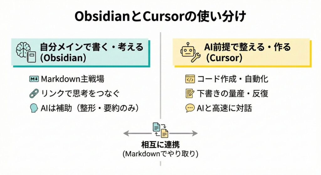 ObsidianとCursorの使い分け
